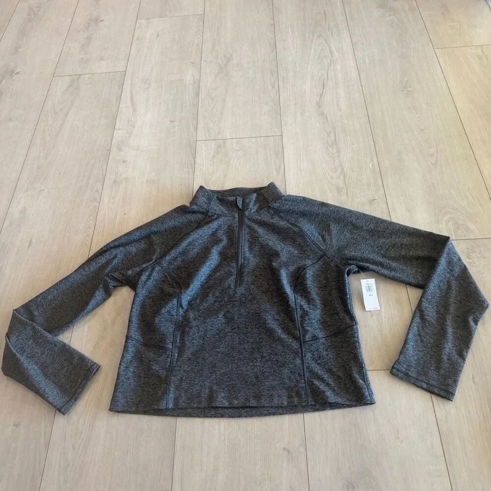 Old NAvy women's 1/4 zip charcoal gray athletic top. Size LP